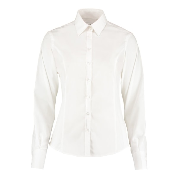 Kustom Kit Dam/Dam Skräddarsydd formell skjorta 10 UK Vit White 10 UK