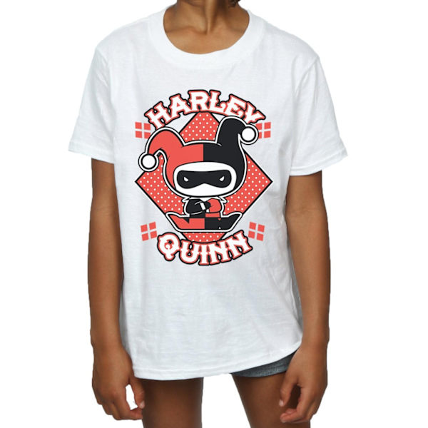 Harley Quinn Girls Chibi Bomull T-shirt 5-6 år Vit White 5-6 Years