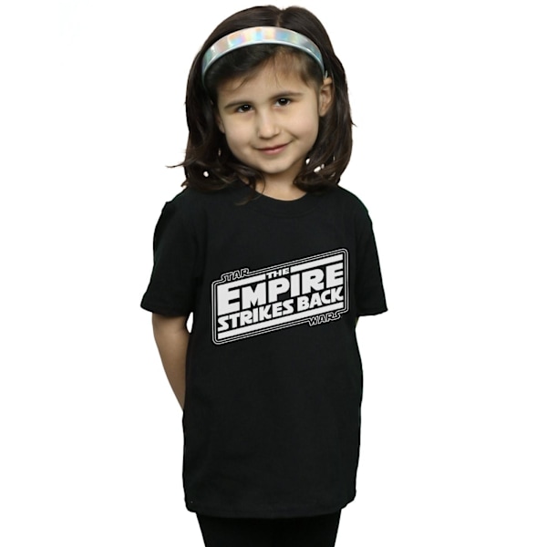 Star Wars Girls The Empire Strikes Back Logo Bomull T-shirt 7-8 Black 7-8 Years