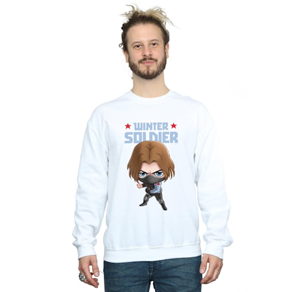 Marvel Herr Vinter Soldier Bucky Toon Sweatshirt 5XL Vit White 5XL