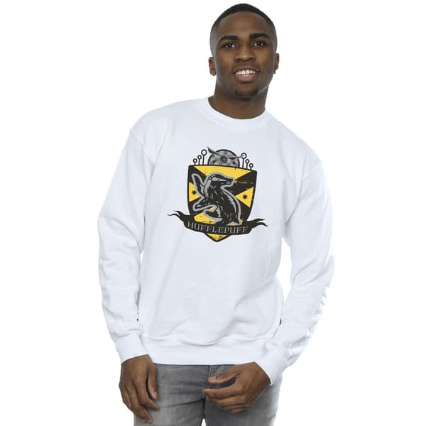 Harry Potter Herr Hufflepuff Bröstmärke Sweatshirt M Vit White M