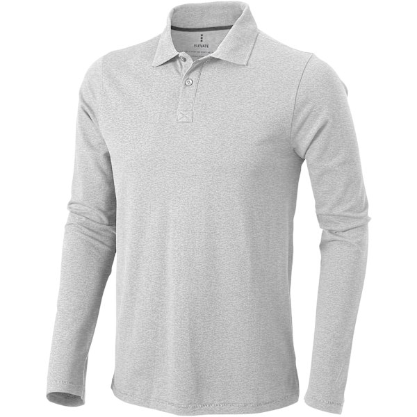 Elevate Mens Oakville Long Sleeve Polo Shirt XL Grå Melange Grey Melange XL