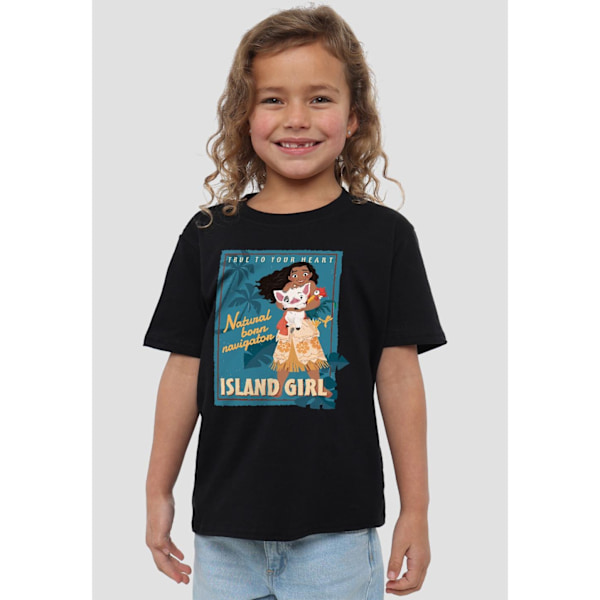 Moana Barn/Flickor Ö-Flicka T-Shirt 7-8 År Svart Black 7-8 Years