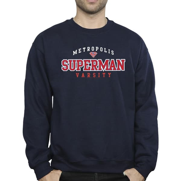 DC Comics Superman Metropolis Varsity Sweatshirt L Marinblå Navy Blue L