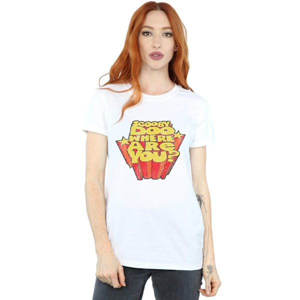 Scooby Doo Dam/Kvinnor Var Är Du? Pojkvän Passform Bomull Pojkvän T-Shirt White 3XL