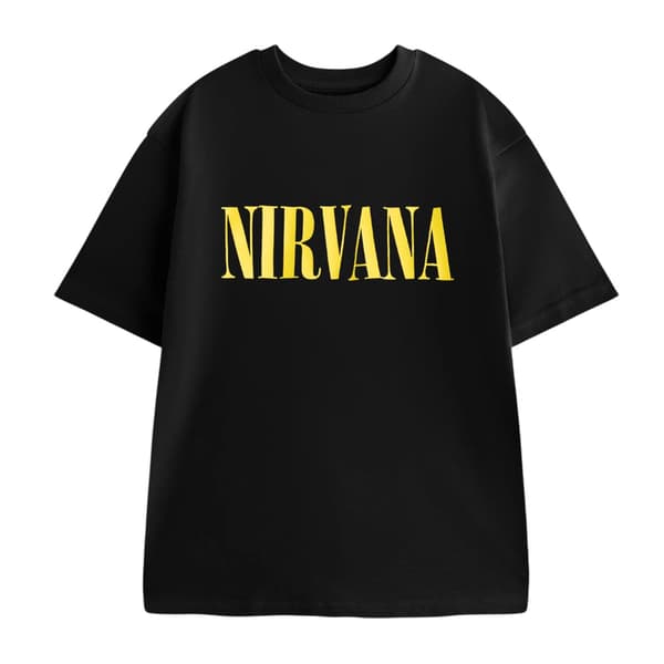 Nirvana Pyjamas för män med logotyp, kortärmad, lång, XXL, svart Black XXL