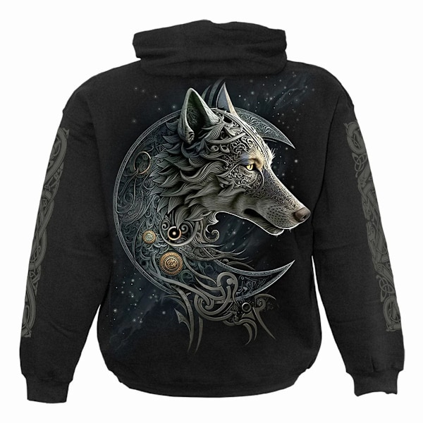 Spiral Direct Unisex Vuxen Celtic Wolf Hoodie 3XL Svart Black 3XL