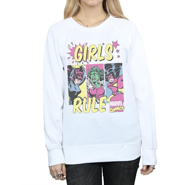 Marvel Comics Dam/Damer Tjejer Rule Sweatshirt M Vit White M