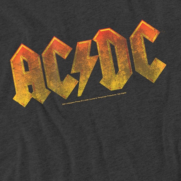 AC/DC Unisex Vuxen Gradient Logo T-Shirt S Kolgrå Charcoal S