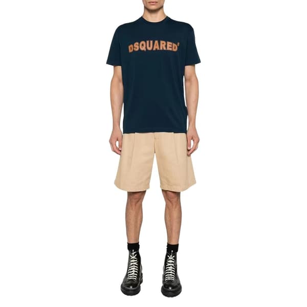 DSquared2 Herr Logotyp Cool Fit T-shirt XL Blå Marinblå Blue Navy XL