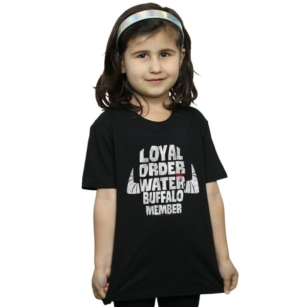 The Flintstones Girls Loyal Order Water Buffalo Member Bomull T-shirt Black 7-8 Years