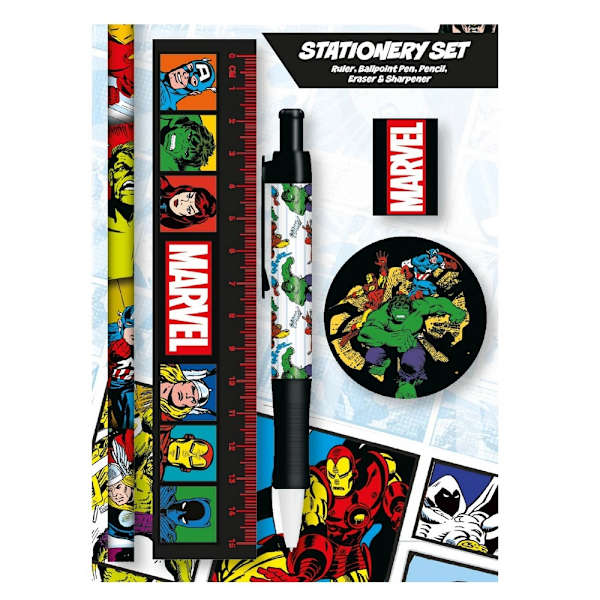 Marvel Classic Comics Stationery Set 21cm x 1.6cm x 8.5cm Multi Multicoloured 21cm x 1.6cm x 8.5cm