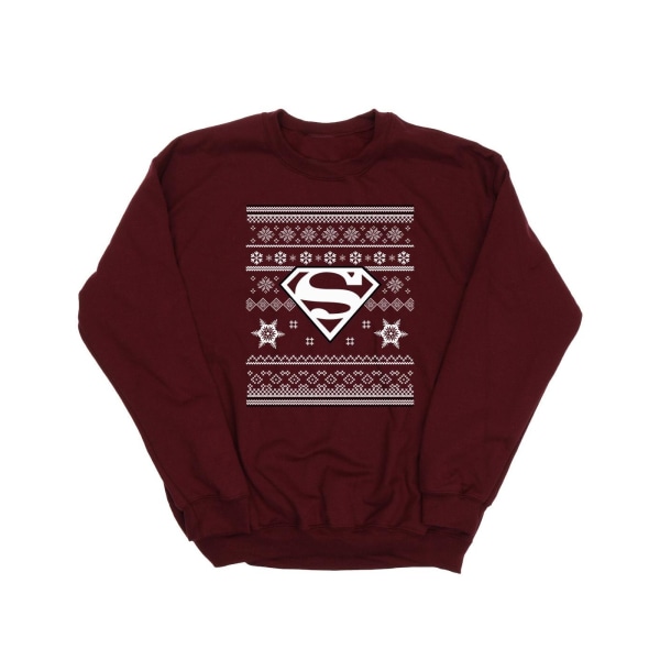 DC Originals Boys Christmas Knit Superman Sweatshirt 5-6 år Burgundy 5-6 Years