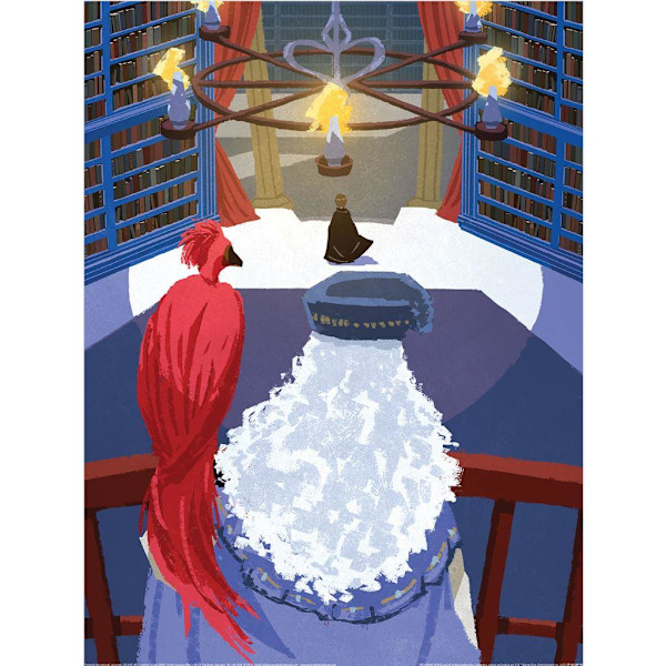 Harry Potter Looking Forward Dumbeldore & Fawkes Print 40cm x 3 Multicoloured 40cm x 30cm