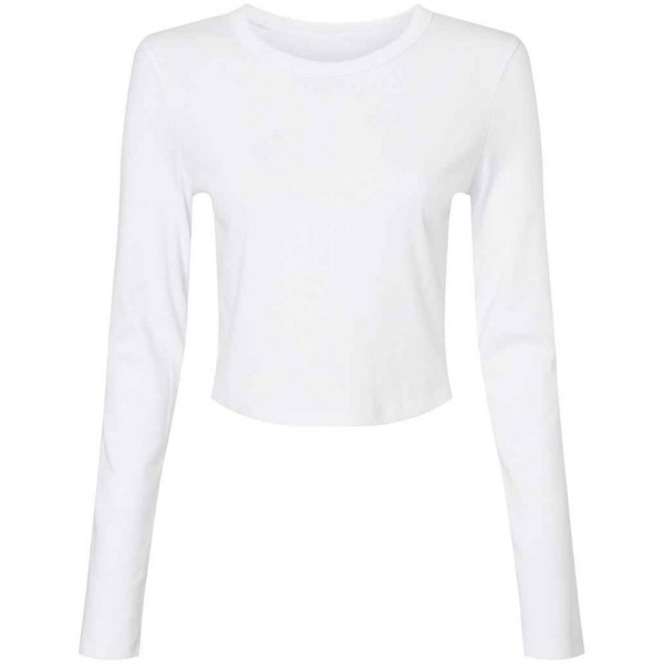 Bella + Canvas Dam/Dam Micro-Rib Långärmad T-shirt M S Solid White M