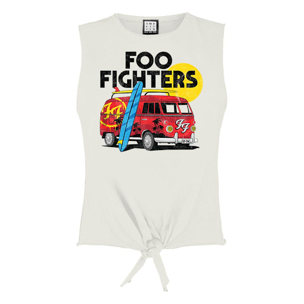 Amplified Womens/Ladies Camper Van Foo Fighters Vintage Crop To White M