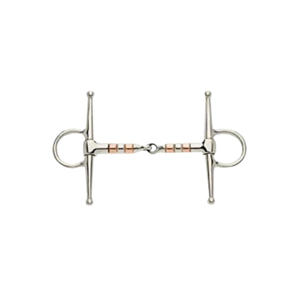 Lorina Kopparvals Full Cheek Jointed Snaffle 5.5in Silver/Koppar Silver/Copper 5.5in