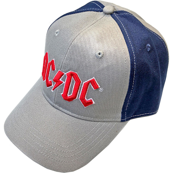 AC/DC Unisex Vuxen Tvåfärgad Logotyp Baseballkeps One Size Grå/Marin Grey/Navy Blue/Red One Size