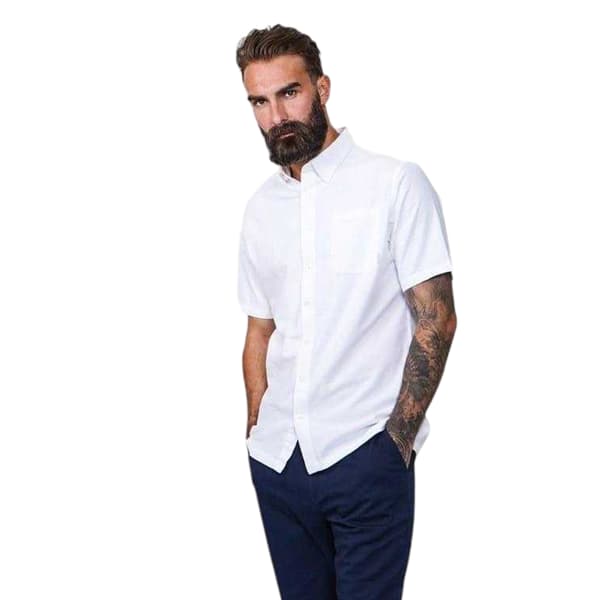 Firetrap Herr Klassisk Oxford Skjorta L Vit White L