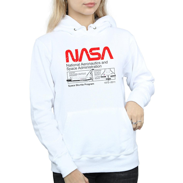 NASA Dam/Kvinnor Rymdfärjan Hoodie XXL Vit White XXL