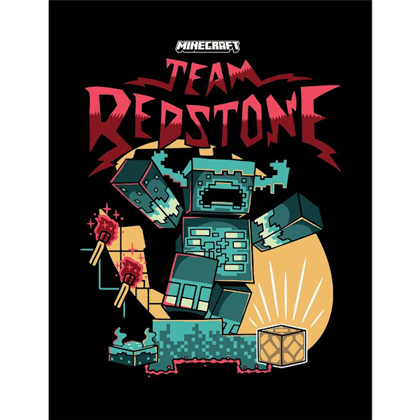 Minecraft Team Redstone Tryckt Inramad Poster En Storlek Blå/Gul Blue/Yellow/Red One Size