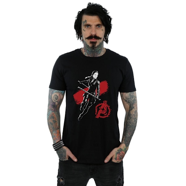 Marvel Mens Avengers Endgame Mono Black Widow T-Shirt 4XL Svart Black 4XL