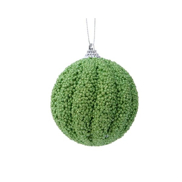 Kaemingk Skum Glitterkula 8cm Mistel Grön Mistletoe Green 8cm