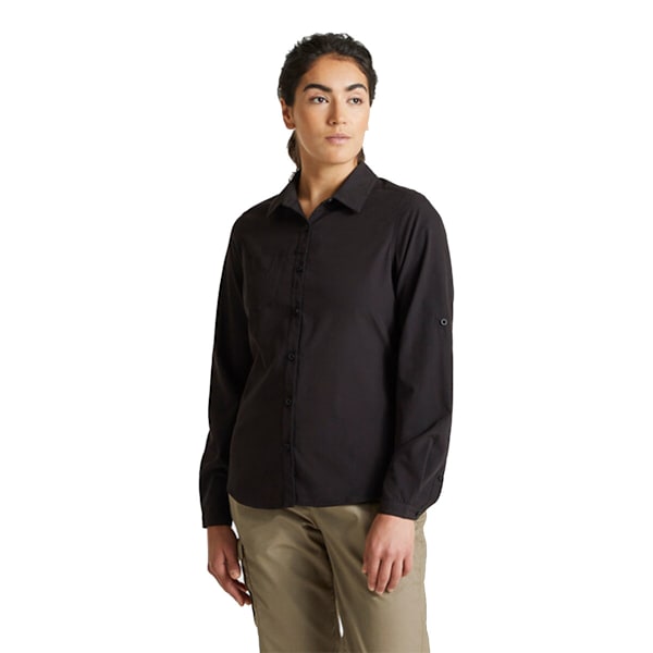 Craghoppers Womens/Ladies Expert Kiwi Long-Sleeved Shirt 10 UK Black 10 UK