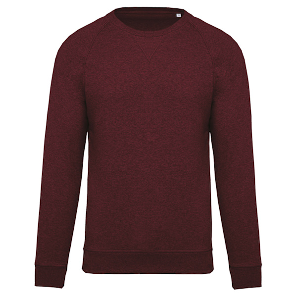 Kariban Herr Ekologisk Bomull Crew Neck Raglan Sweatshirt XL Vinröd Wine Heather XL