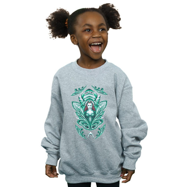 DC Comics Girls Aquaman Mera Crest Sweatshirt 12-13 år Sport Sports Grey 12-13 Years