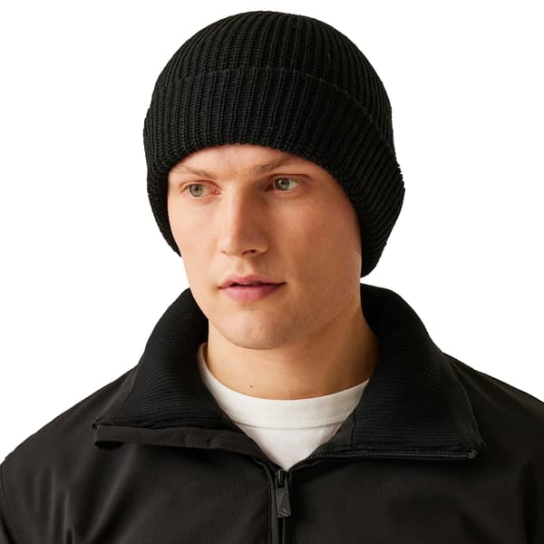 Regatta Professional Unisex Fullständigt Ribbstickad Vintermössa / Hatt Black One Size