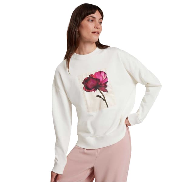 Ted Baker Dam/Dam Floral Appliqué Patch Tröja 14 UK Ivory Ivory 14 UK