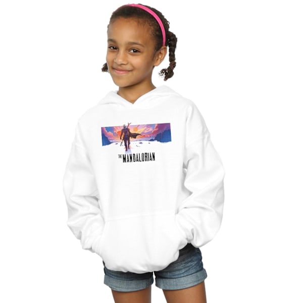 Star Wars Girls The Mandalorian Landscape Hoodie 3-4 år Vit White 3-4 Years