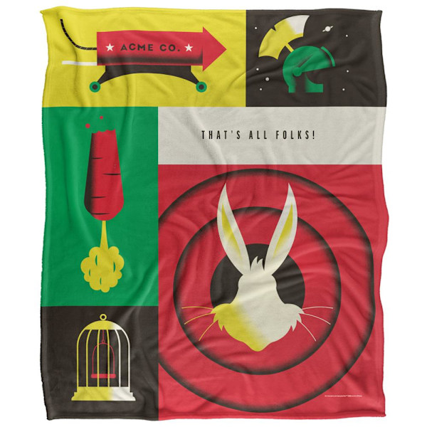Looney Tunes Thats All Folks Filt En Storlek Flerfärgad Multicoloured One Size