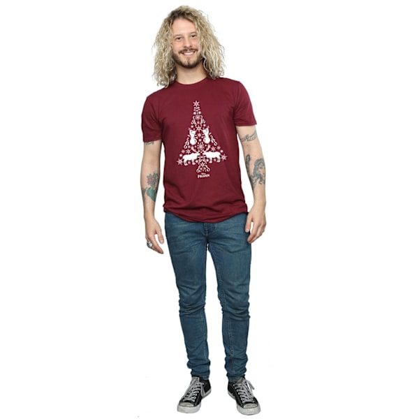 Disney herr Frozen julgran T-shirt XXL Bourgogne Burgundy XXL