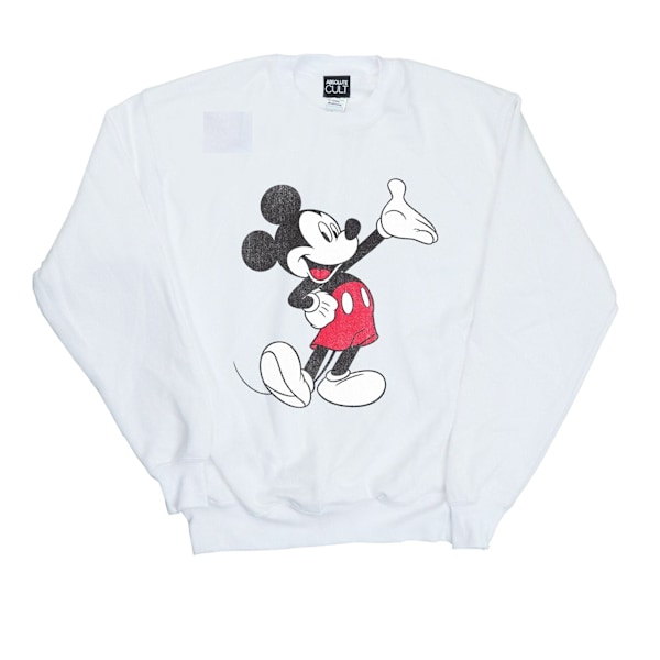 Mickey Mouse Dam/Kvinnor Traditionell Wave Sweatshirt L Vit White L