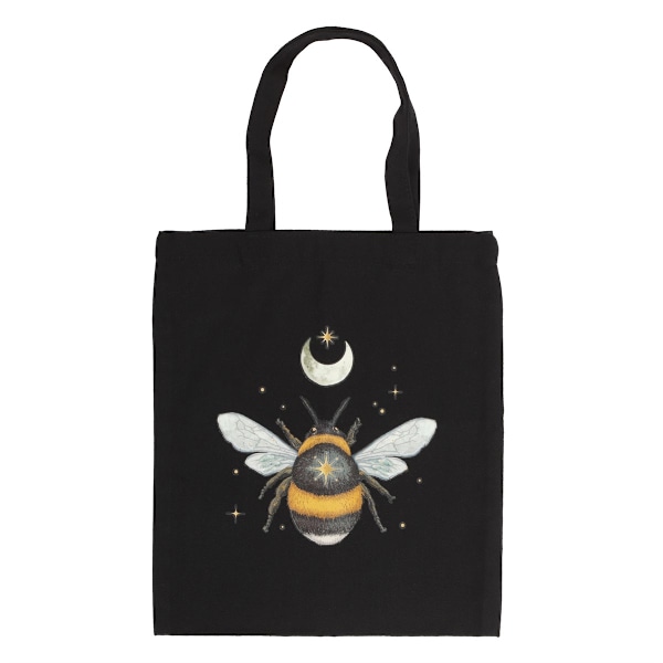 Something Different Forest Bee Bomull Tote Bag One Size Svart/Vit/Gul Black/White/Yellow One Size