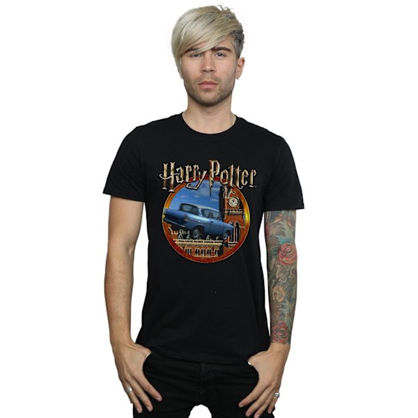 Harry Potter T-shirt för män med flygande bil 5XL svart Black 5XL