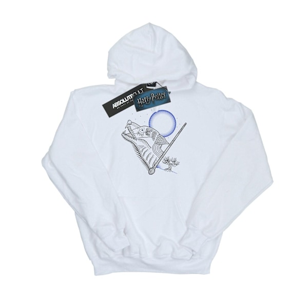 Harry Potter Flickor Vargulv Linje Konst Hoodie 12-13 År Vit White 12-13 Years