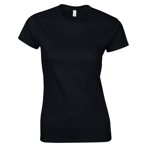 Gildan Womens/Ladies Softstyle Plain Ringspun Cotton Fitted T-S Black 10 UK