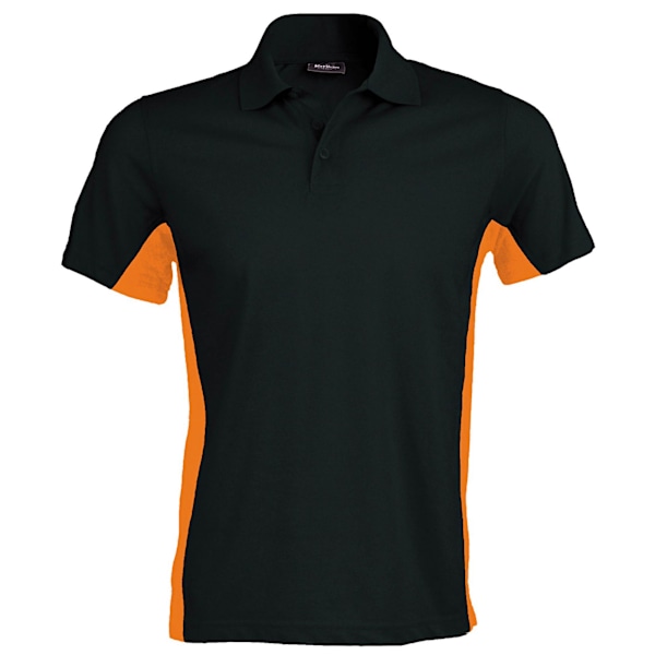 Kariban Herr Kortärmad Flag Polotröja (Tvåfärgad) XL Svart Black/Orange XL