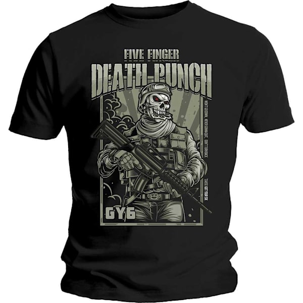 Five Finger Death Punch Unisex Vuxen War Soldier T-Shirt S Svart Black S