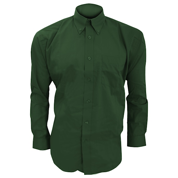 Kustom Kit Herr Långärmad Corporate Oxford Skjorta 16 tum Flaska Bottle Green 16inch