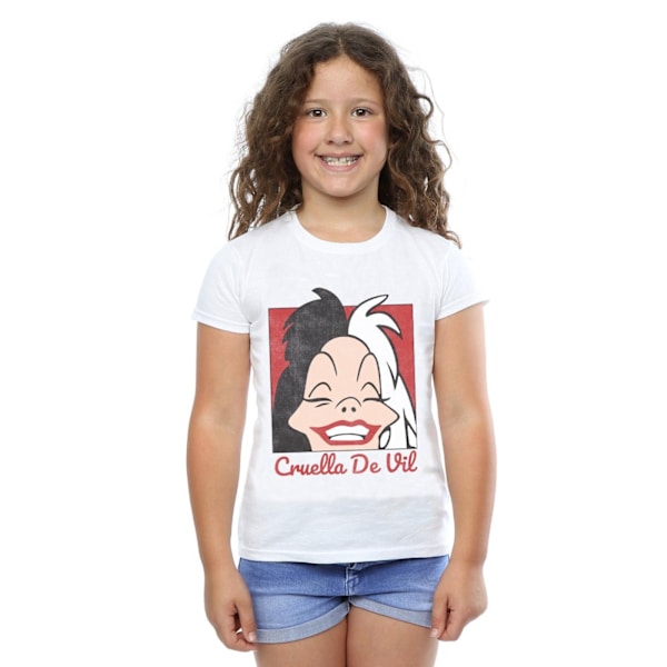 Disney Girls Cruella De Vil Cropped Head Bomull T-shirt 7-8 år White 7-8 Years