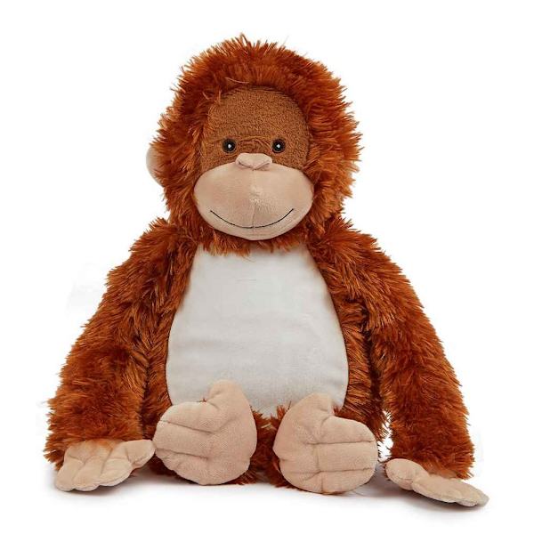 Mumbles Zipped Orangutang Plyschleksak L Orange/Vit Orange/White L
