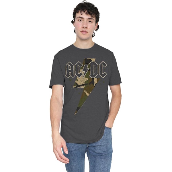AC/DC Unisex Vuxen Camo Bolt T-Shirt M Kolgrå Charcoal M
