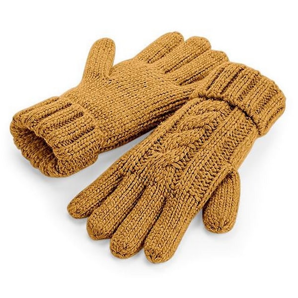 Beechfield Unisex Kabelstickade Melange Handskar S/M Senapsgul Mustard S/M