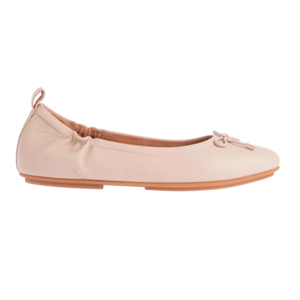 FitFlop Dam/Damer Allegro Bow Ballerina Flats i Läder 5 UK Stone 5 UK