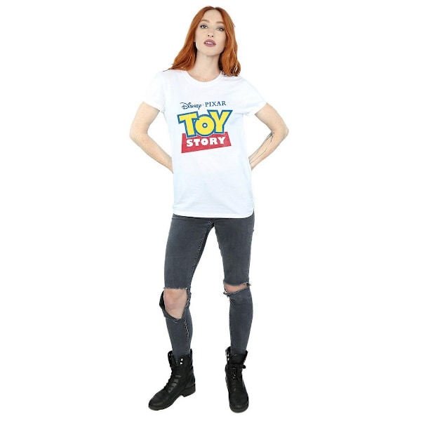 Toy Story Damtröja med logotyp i bomull för kvinnor/damer, M, vit White M