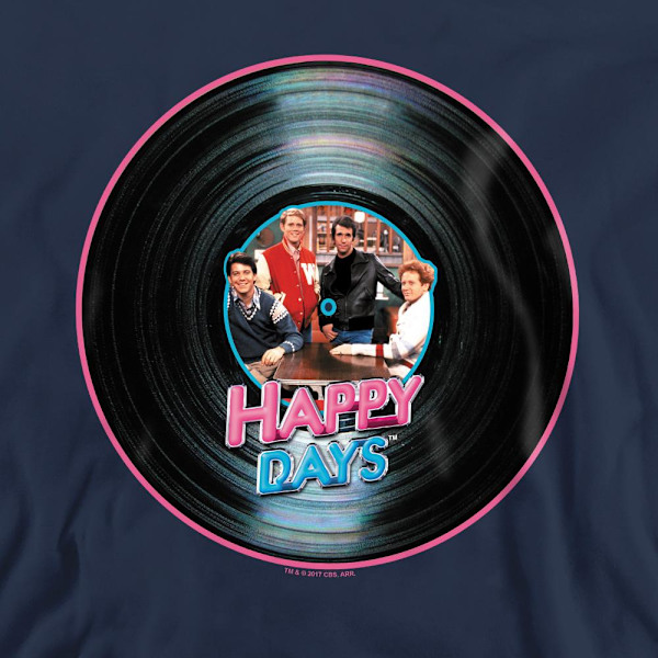 Happy Days Unisex Vuxen On the Record Sweatshirt M Marinblå Navy M